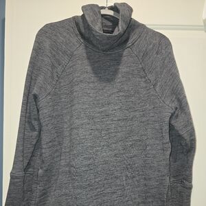 LuLulemon To You Tunic Sweatshirt Heathered Core Dark Gray Cowlneck Size 12 EUC